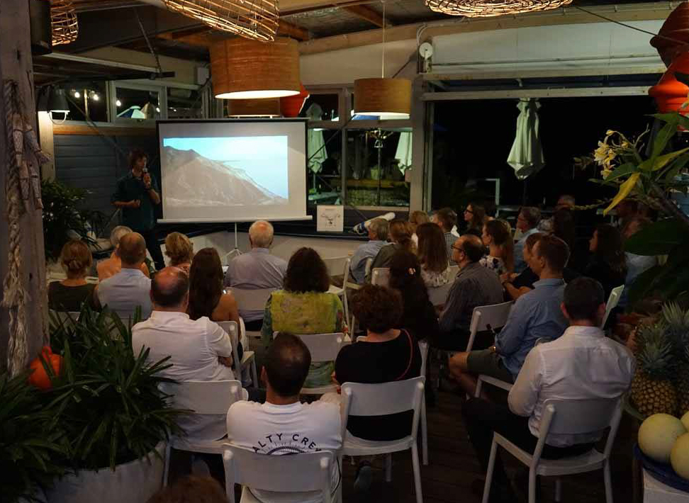 Tim Cope sharing stories of his solo journey across Eurasia at the Australia and New Zealand Explorers Club event at the Balmoral Boathouse. Photo by Todd Tai. 