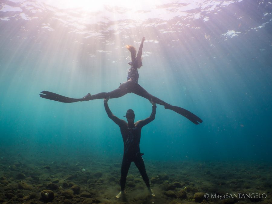 Extraordinary humans, underwater acrobats and freediving instructors, Rosie and Adam