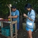 Erick Lopez and Sharon Hsu measuring the catch