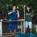 Erick Lopez and Sharon Hsu measuring the catch