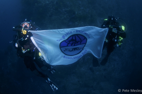 Multi tasking with my Scholarship flag - oh yea!