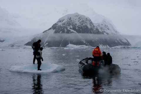 Diver on a berg