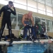 Training in the pool. Phil on the left with Simon next to him.